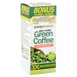 Purely Inspired 100% Pure Green Coffee Non Stimulant Weight Loss Pills, Tablets, 100 Ct